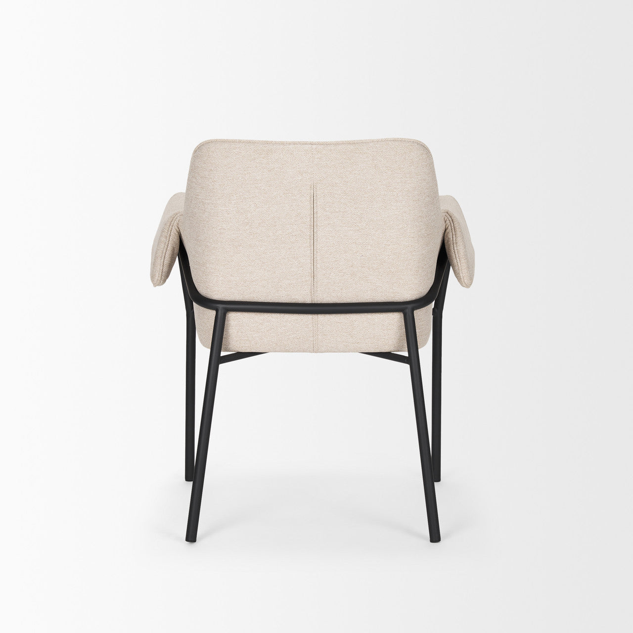 Brently Dining Chair w/ Oatmeal Fabric & Matte Black Metal Legs