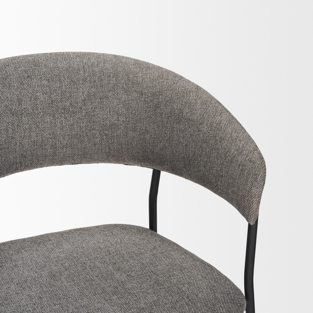 Carolyn Dining Chair w/ Gray Fabric & Matte Black Metal