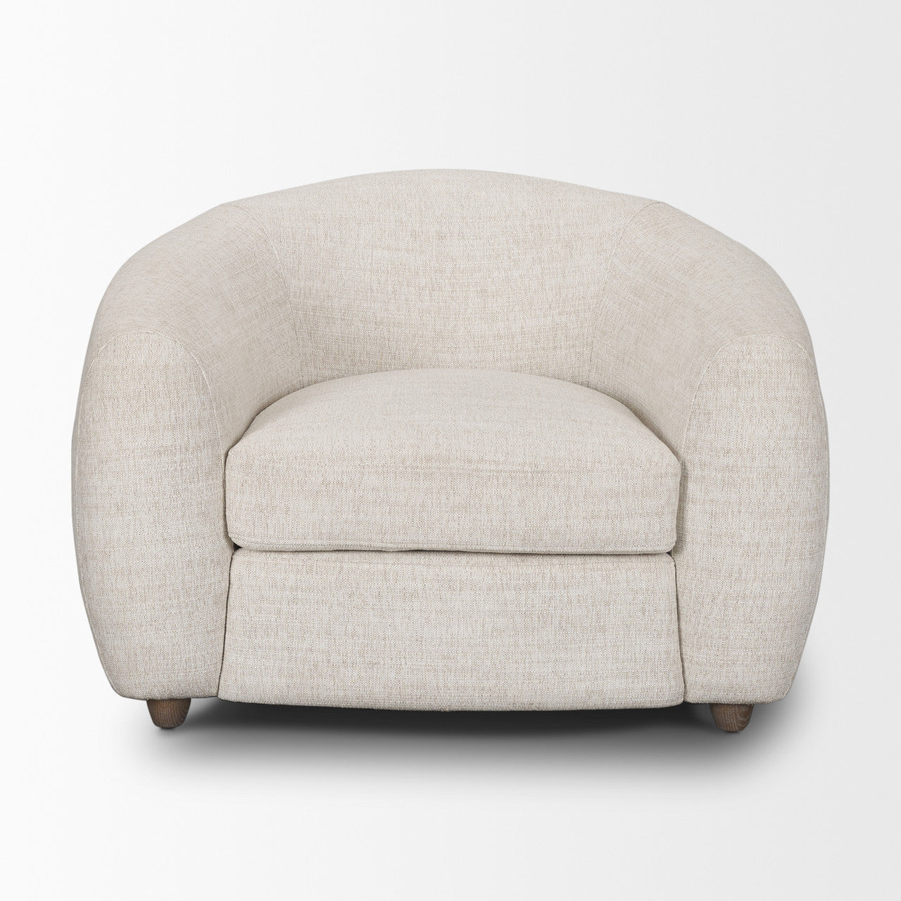 Valentina Oatmeal Upholstered Curved Accent Chair