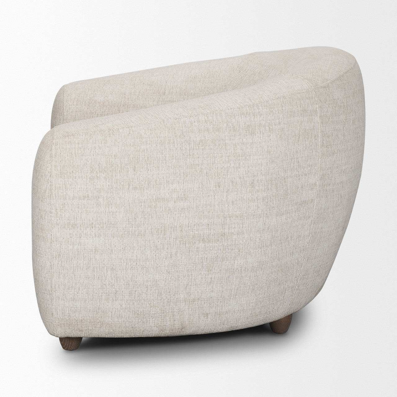 Valentina Oatmeal Upholstered Curved Accent Chair
