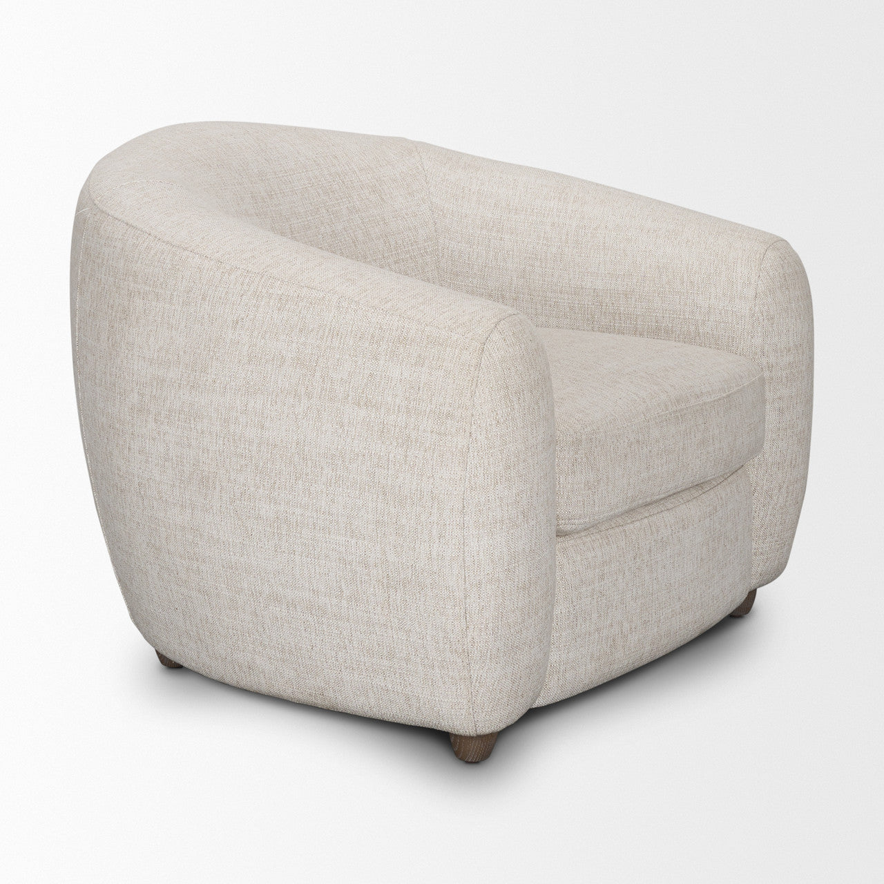 Valentina Oatmeal Upholstered Curved Accent Chair