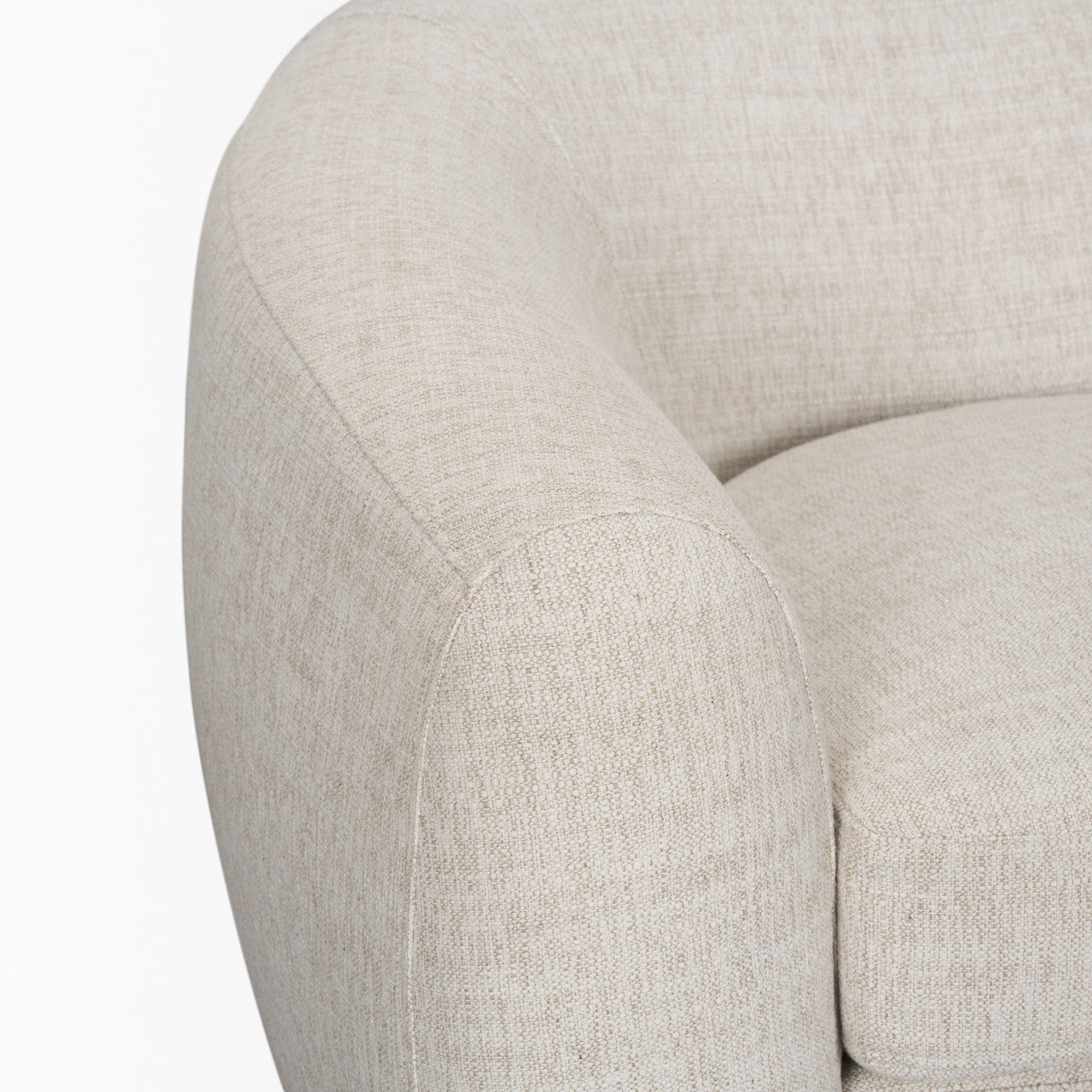 Valentina Oatmeal Upholstered Curved Accent Chair