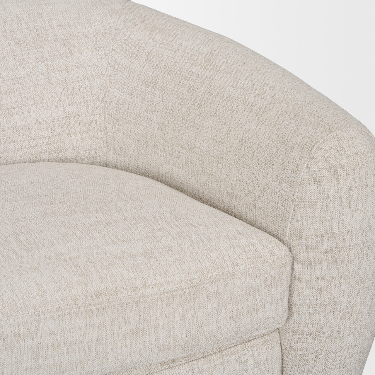 Valentina Oatmeal Upholstered Curved Accent Chair
