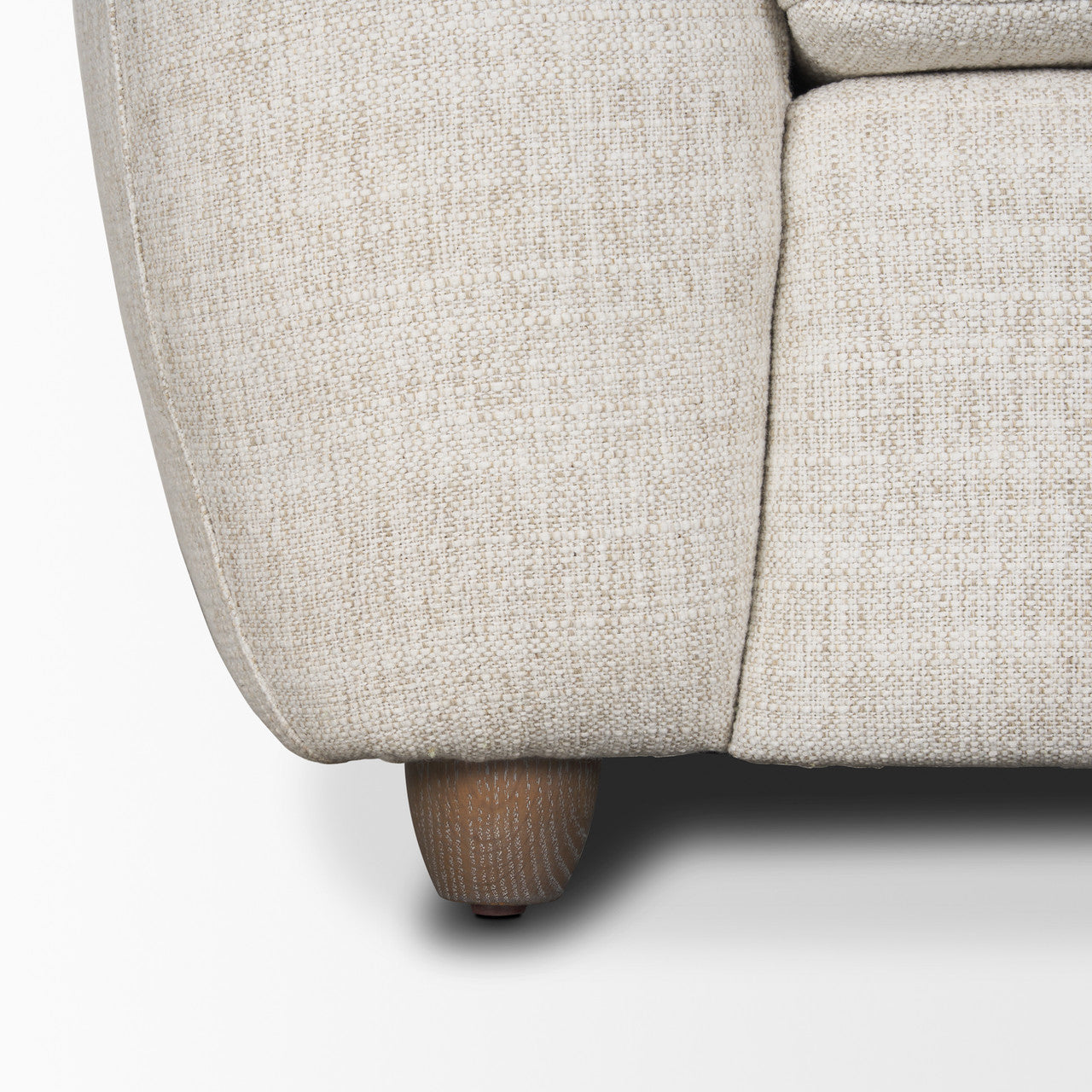 Valentina Oatmeal Upholstered Curved Accent Chair
