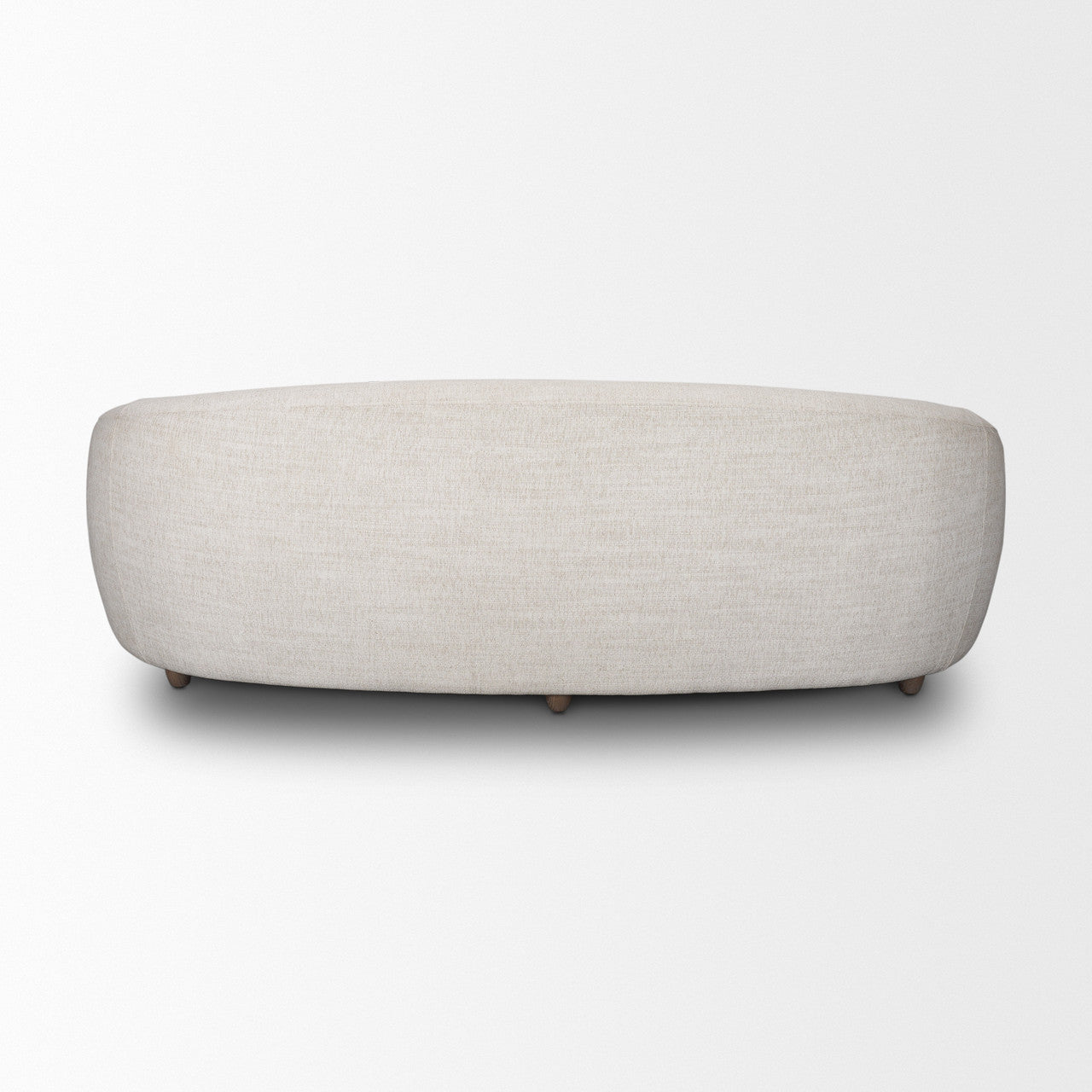 Valentina Oatmeal Upholstered Curved Sofa