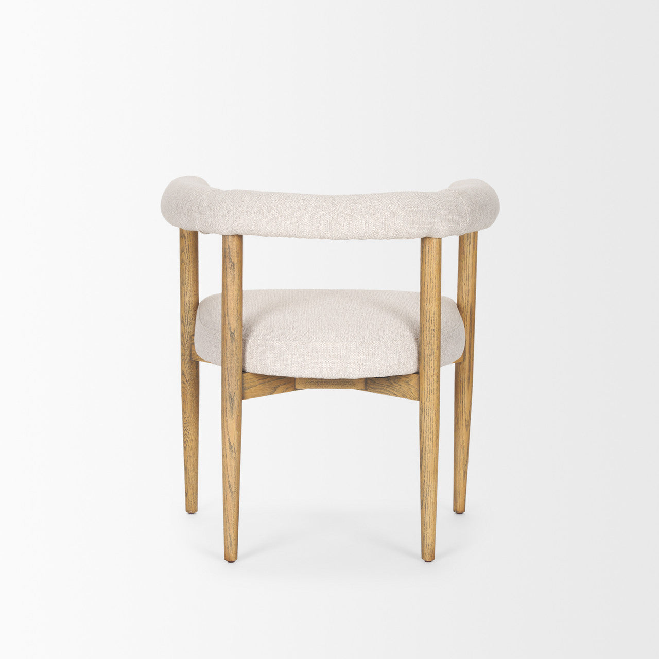 Arden Dining Chair w/ Medium Brown Wood and Cream Twill Fabric