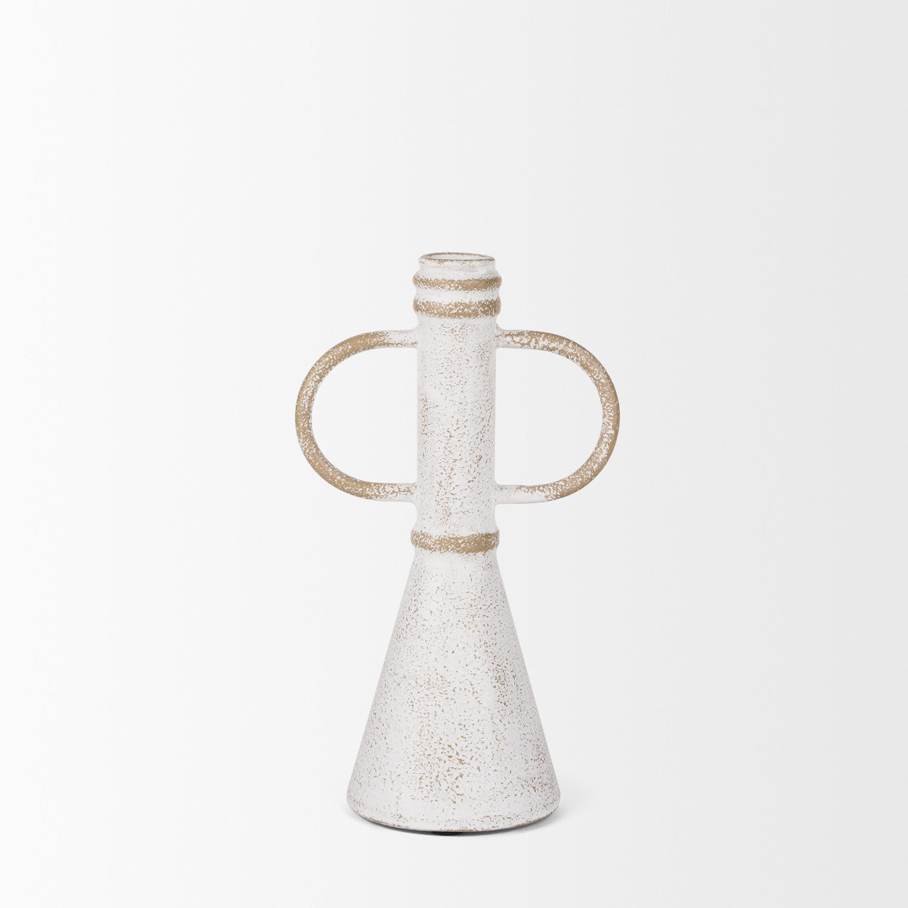 Ziva Small Distressed Wall White Metal Sculptural Object