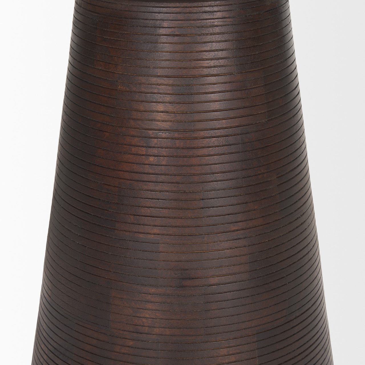 Novell Dark Brown Wood Pedestal Accent Table