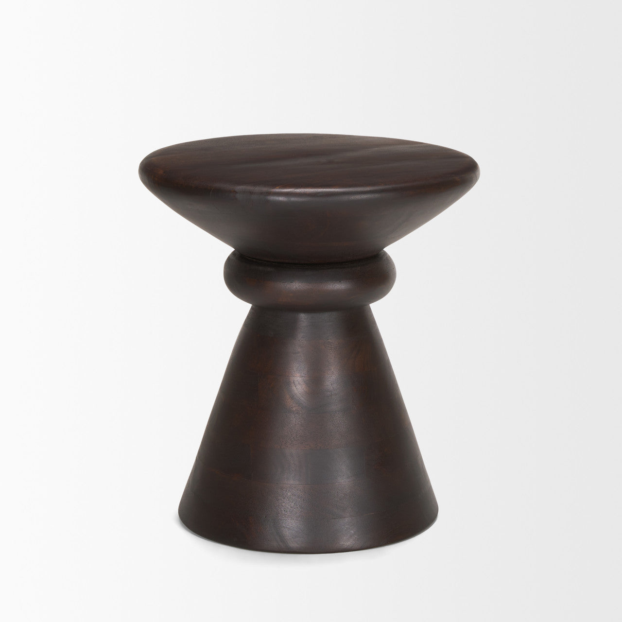 Palmera Dark Brown Wood Pedestal Accent Table