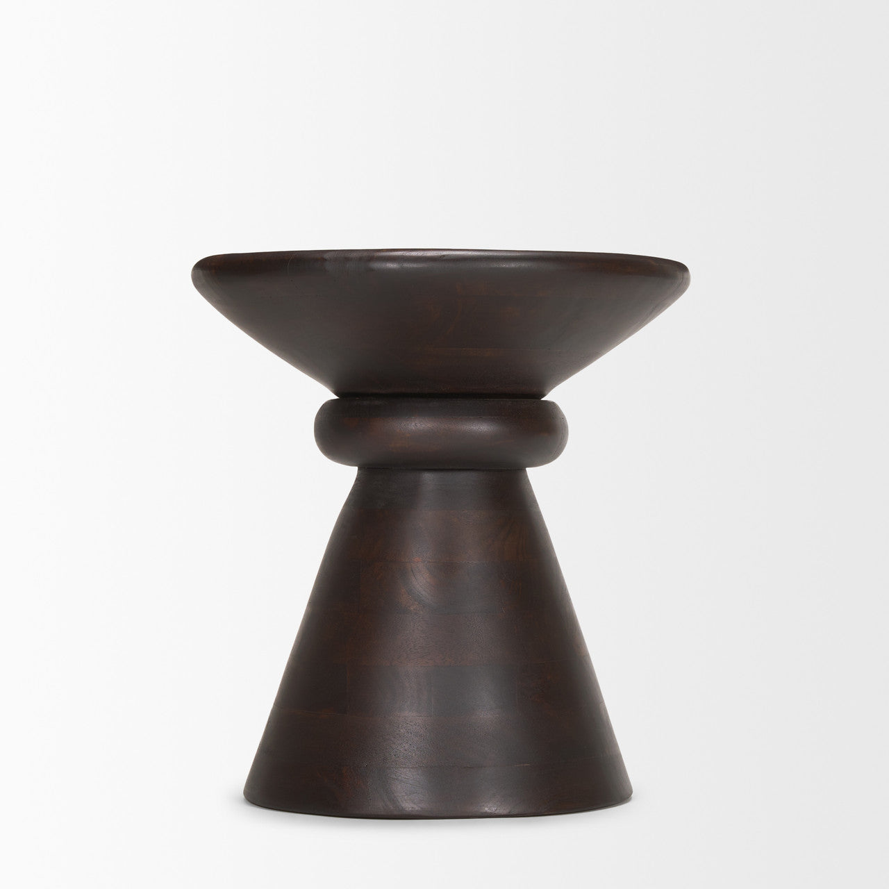 Palmera Dark Brown Wood Pedestal Accent Table