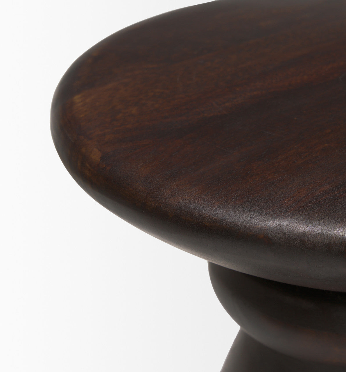 Palmera Dark Brown Wood Pedestal Accent Table