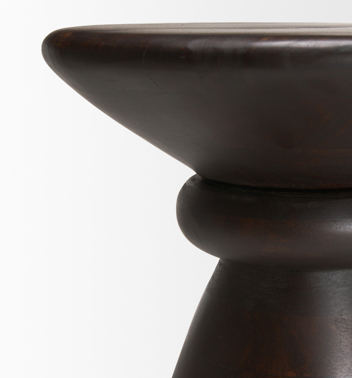 Palmera Dark Brown Wood Pedestal Accent Table