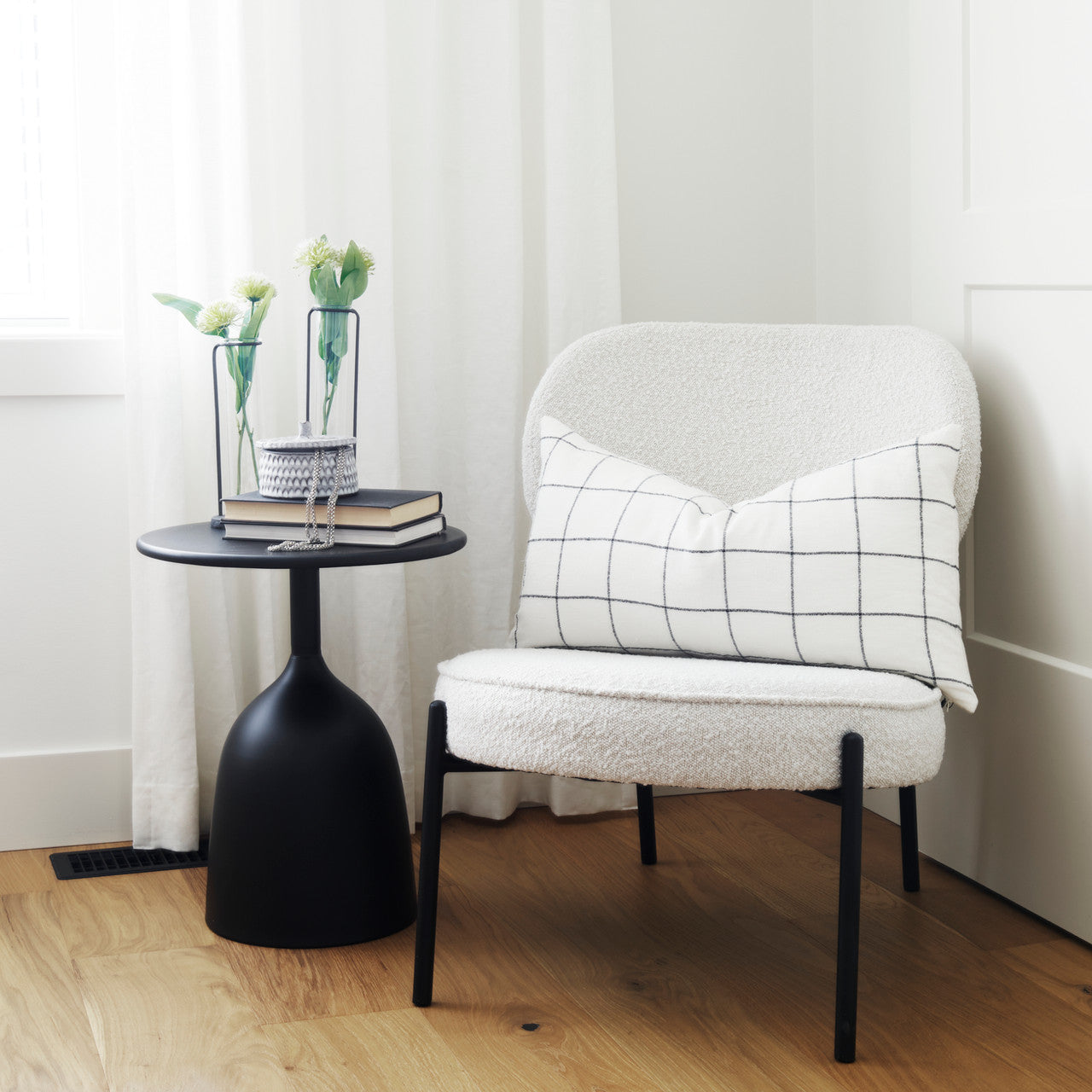 Talulla 16.5L x 16.5W x 19.7H Matte Black Metal Accent Table