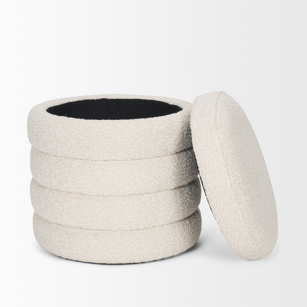 Elise Cream Boucle Upholstered Storage Ottoman