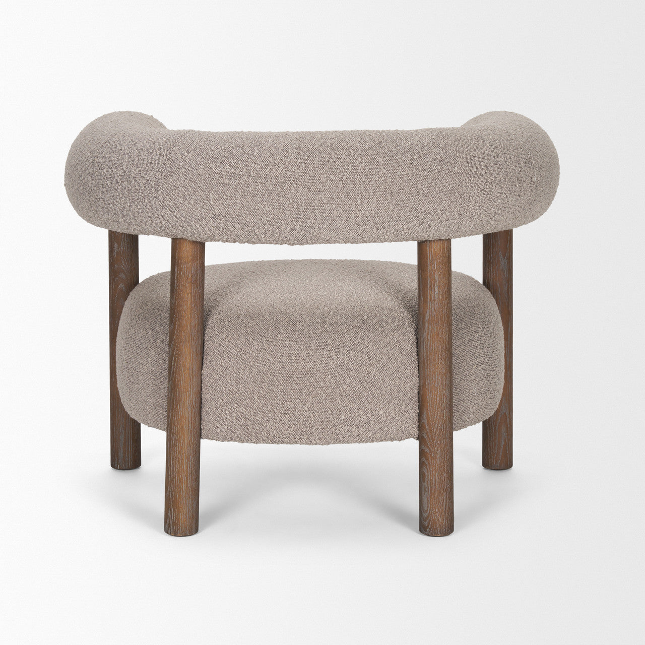 Gianna Open Back Medium Brown Wood w/ Taupe Boucle Fabric Accent Chair