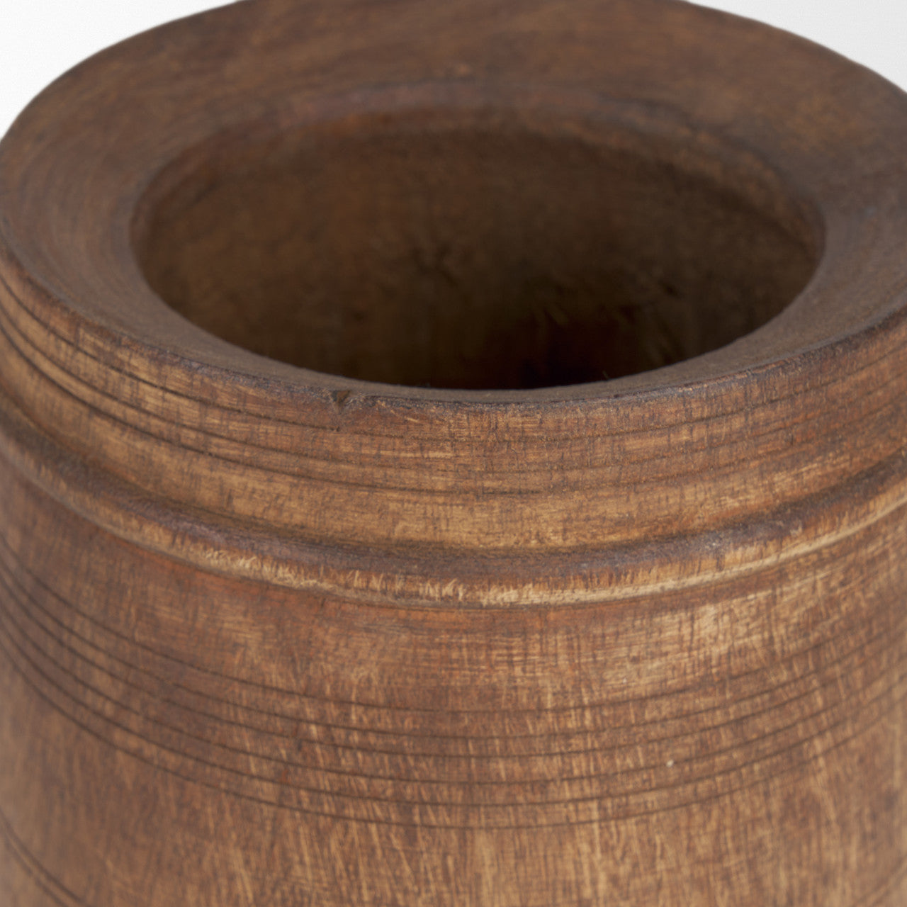 Porta Small Medium Brown Reclaimed Wooden Pot