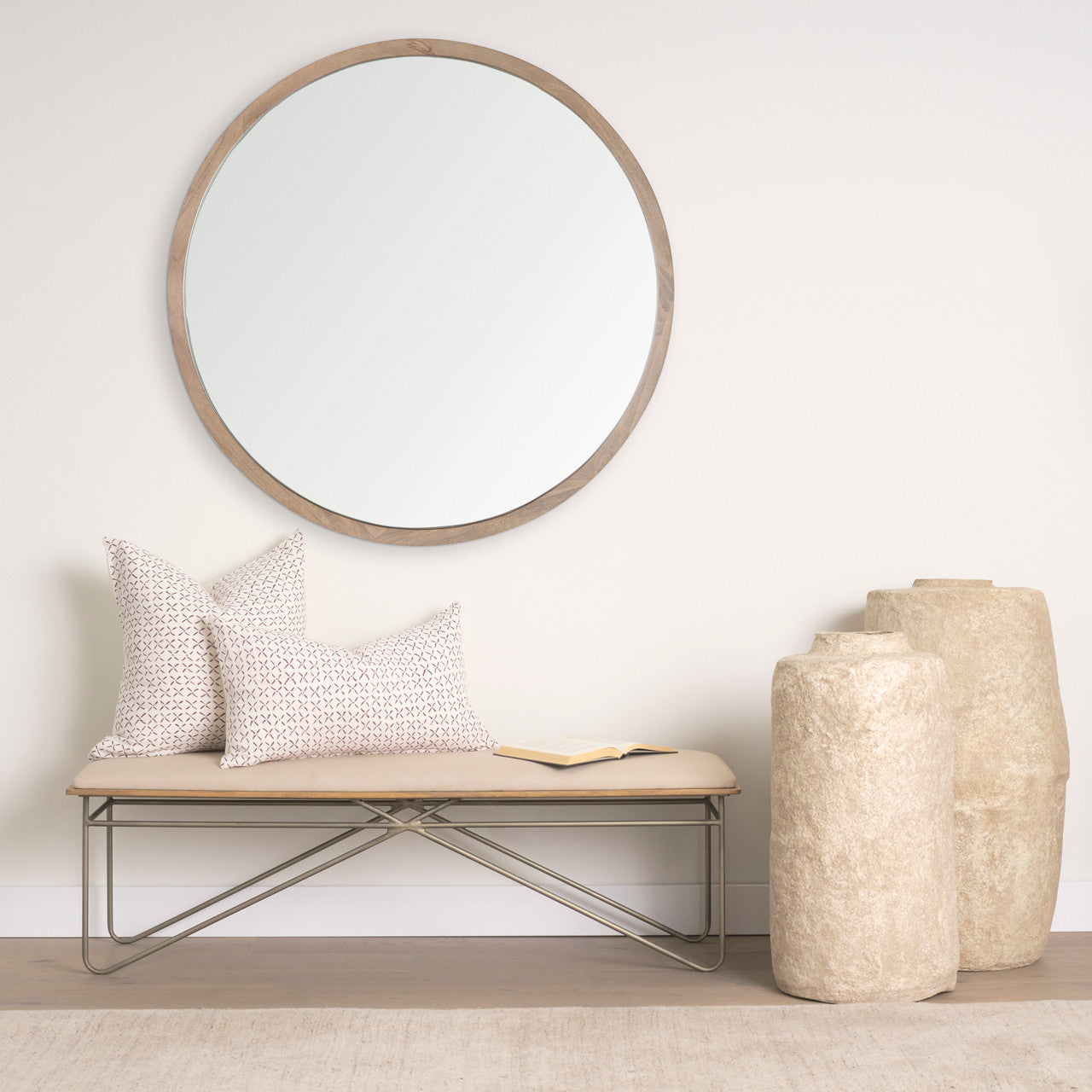 Jayden Cream w/ Merlot Print Linen Square Decorative Pillow Cover