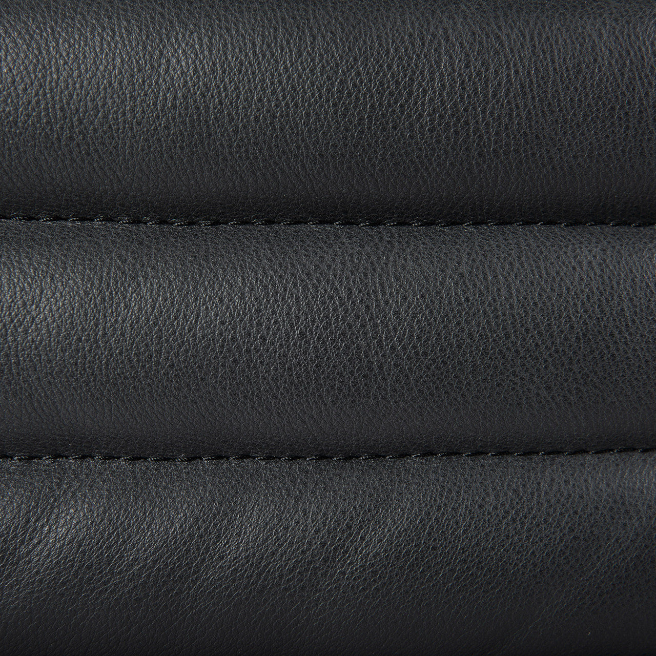 Ricciardo Black Leather Wrapped Three Seater Sofa 82.5L x 38.5W x 26.5H