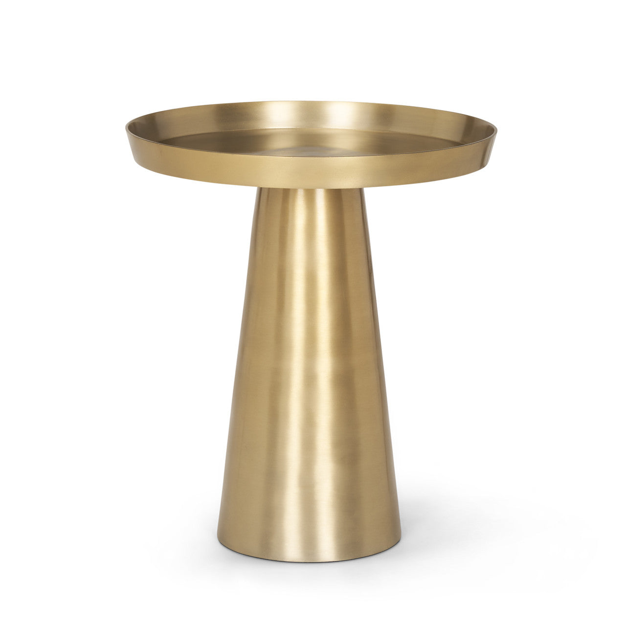 Roland Satin Brass Cast Aluminum Metal Accent Table