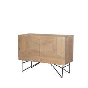Darwin Light Brown Wooden 2 Door w/ 2 Shelves Accent Cabinet