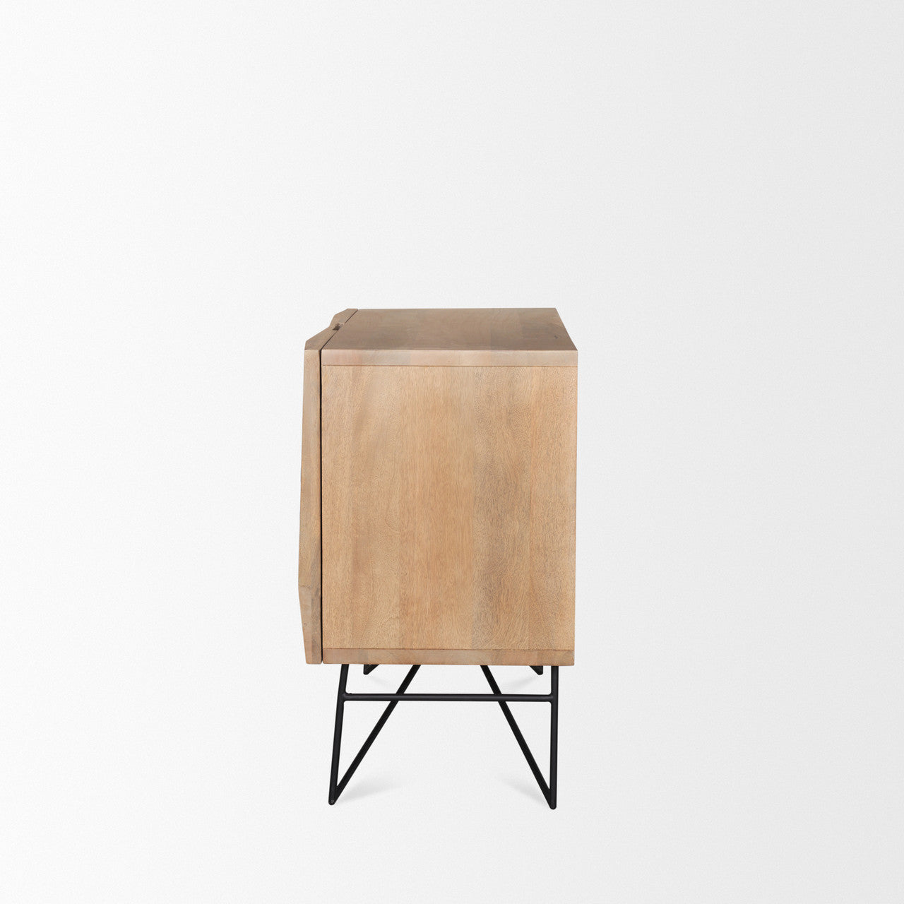 Darwin Light Brown Wooden 2 Door w/ 2 Shelves Accent Cabinet