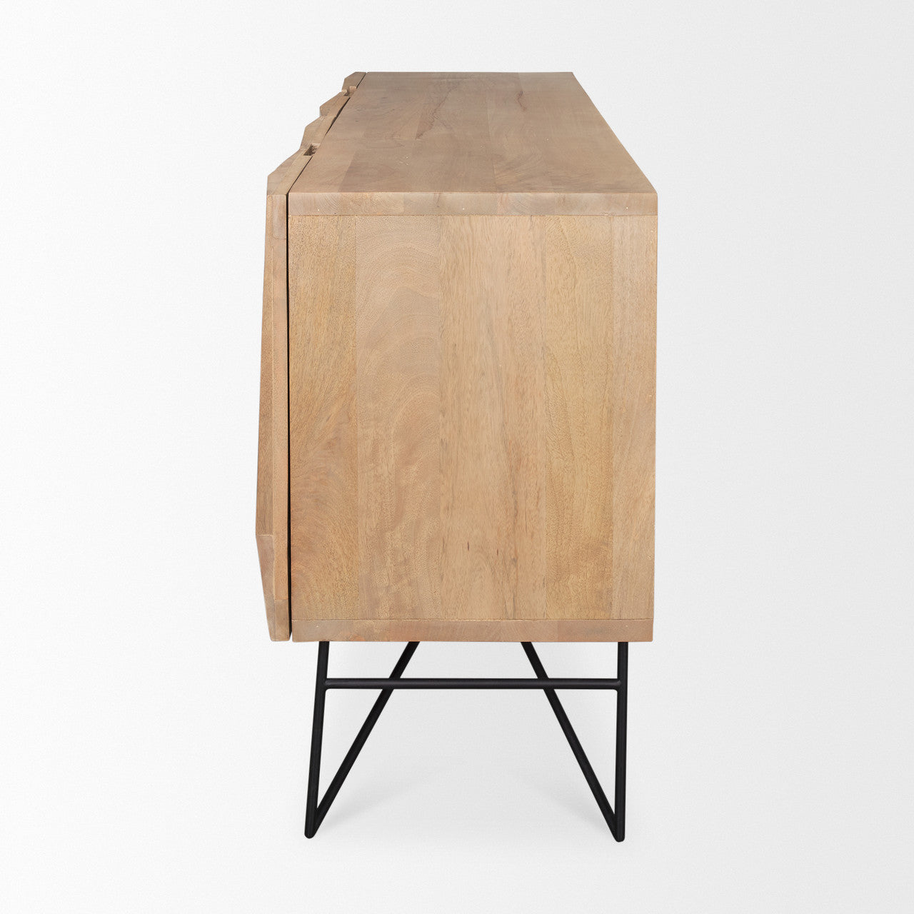 Darwin Light Brown Wooden 4 Door w/ 2 Shelves Sideboard