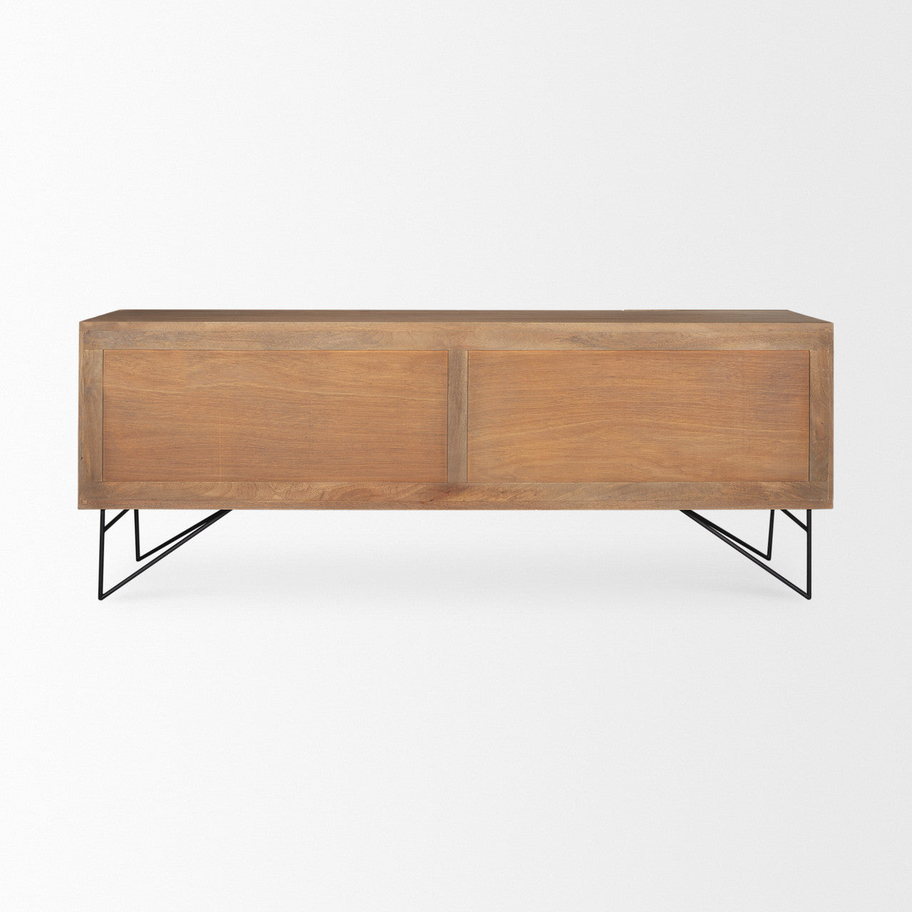 Darwin Light Brown Wooden 4 Door w/ 2 Shelves Sideboard