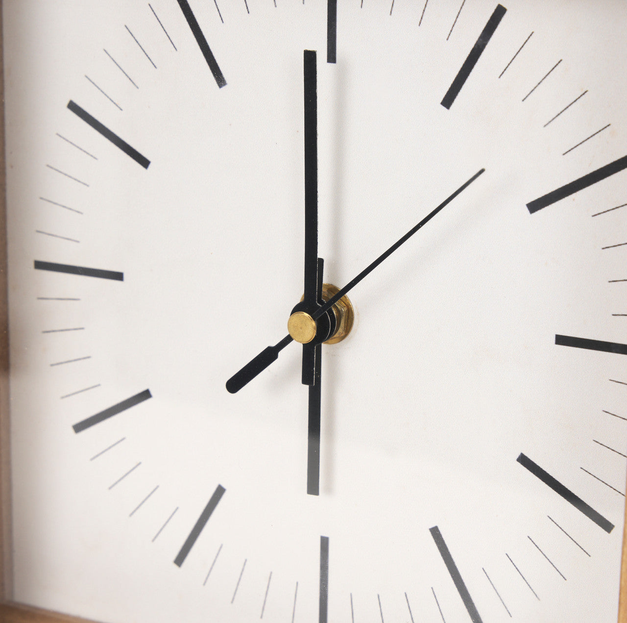 Renaya Light Brown Wood w/ Matte Black Metal Base Table Clock