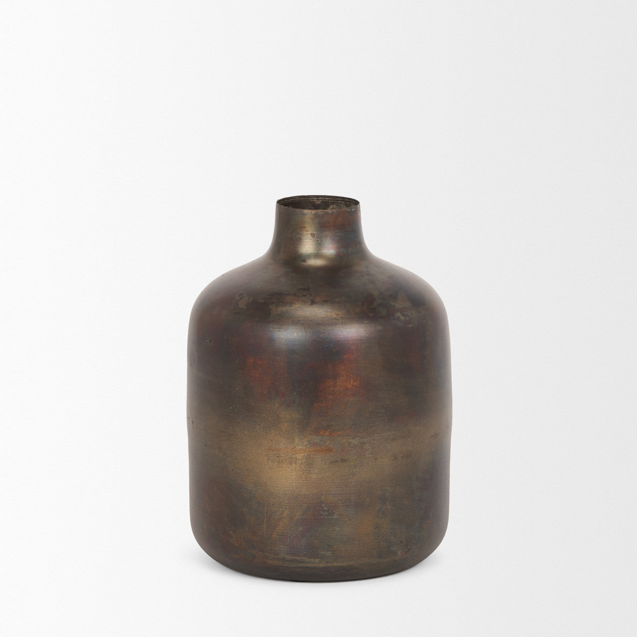 Daya Medium Antiqued Gold Metal Vase