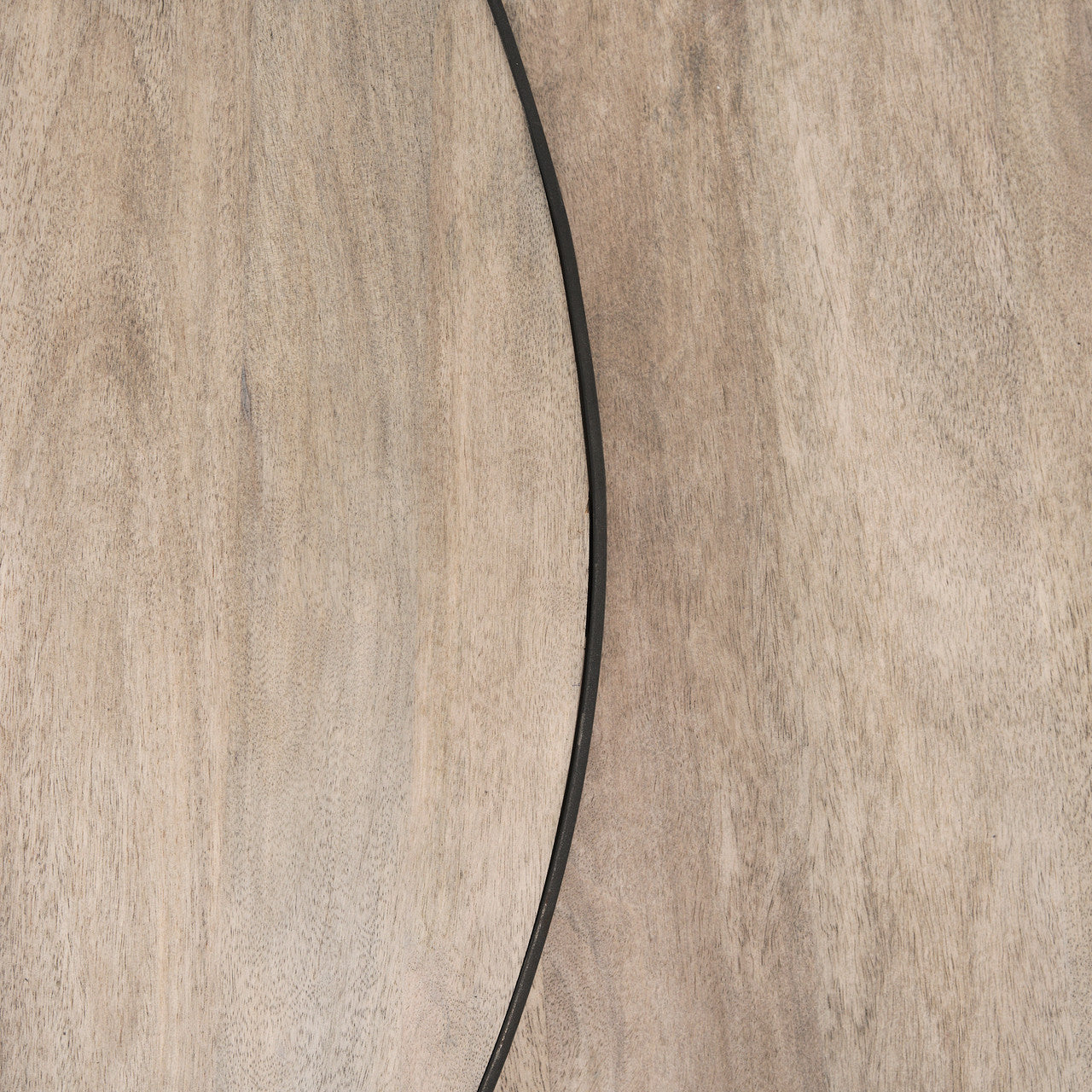 Clapp Round Light Brown W/ White Wash Wood and Silver Metal Nesting Coffee Tables (Set of 2)