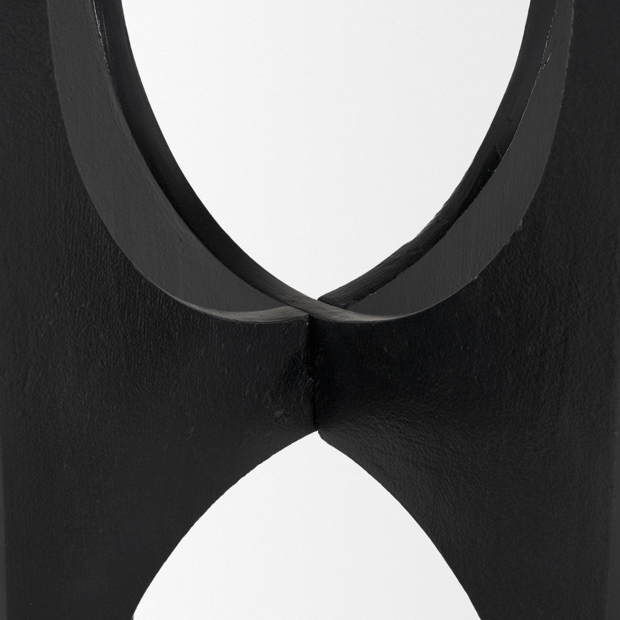 Sobi Textured Matte Black Round Metal Accent Table