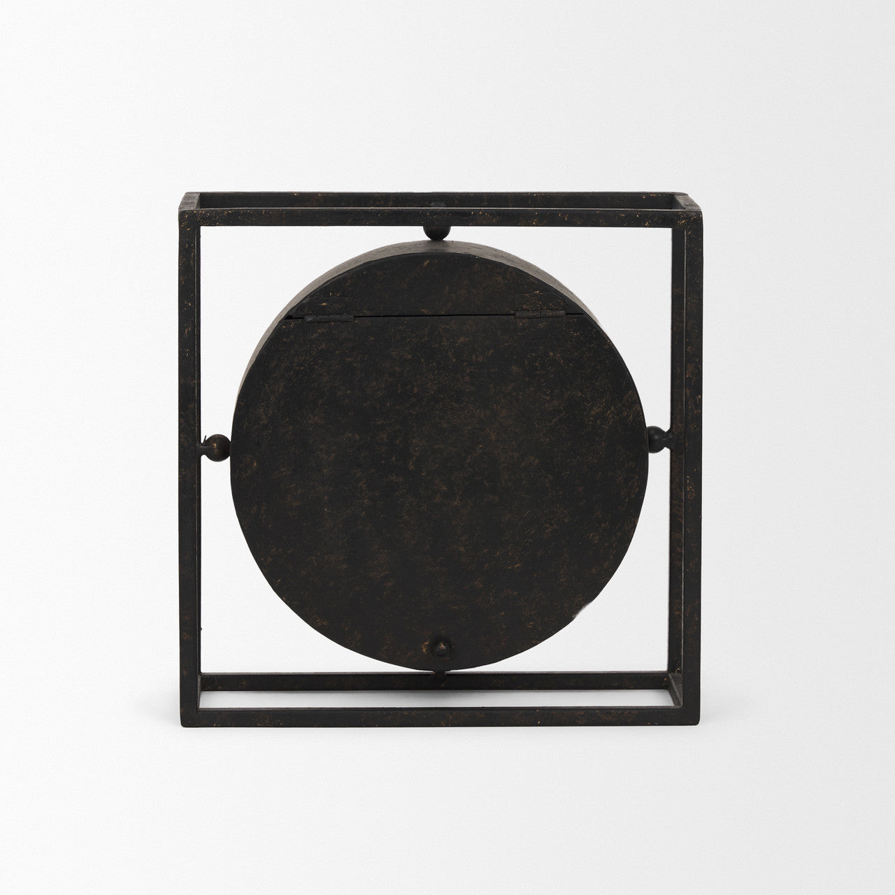 Raisa Black w/ Gold Antiquing Metal Table Clock