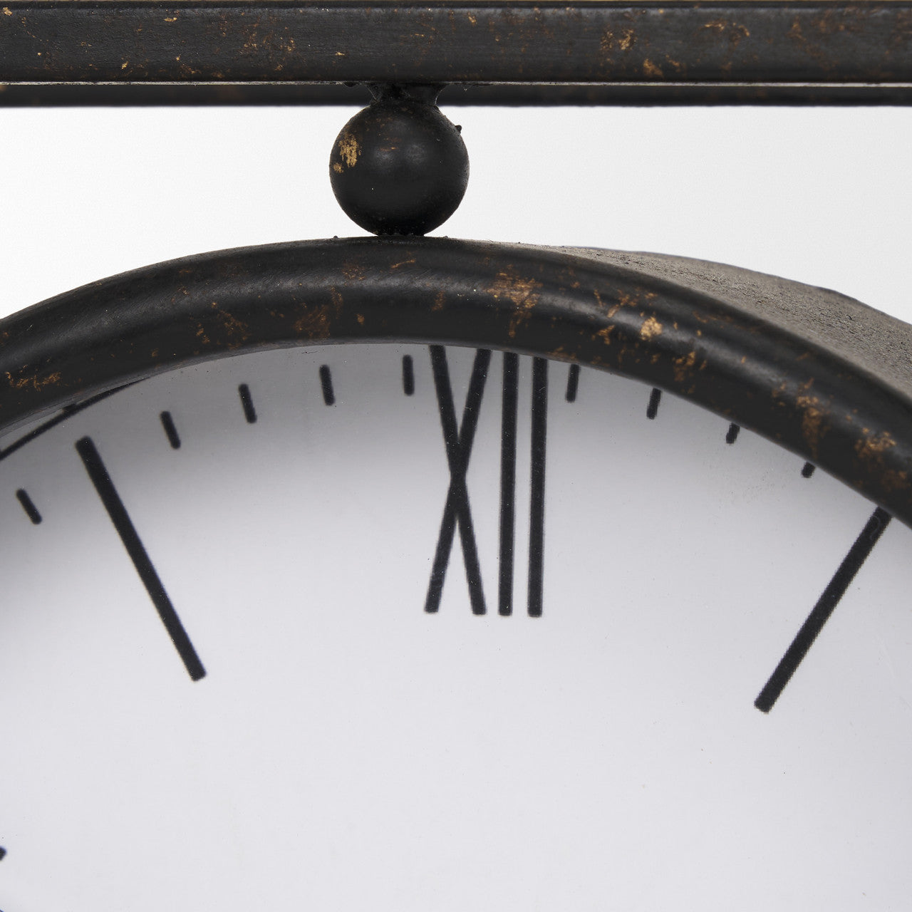 Raisa Black w/ Gold Antiquing Metal Table Clock