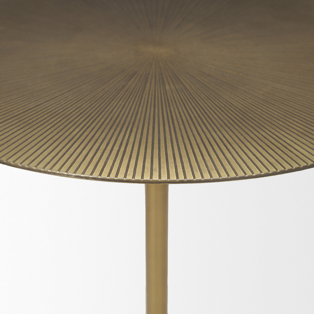 Rini Gold Metal and White Marble Accent Table