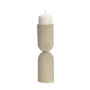 Qamra Tall Beige Textured Metal Pillar Candle Holder Candle Holder