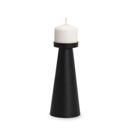 Quadir Tall Matte Black Metal Candle Holder