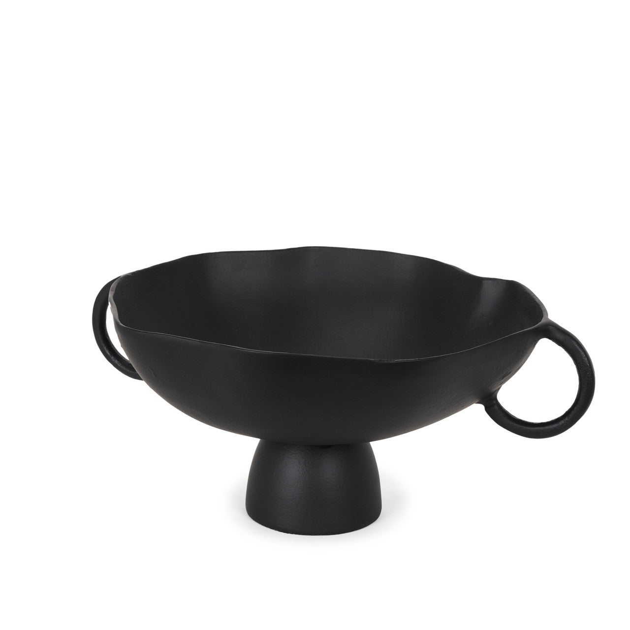 Radka Large Matte Black Metal Decorative Bowl