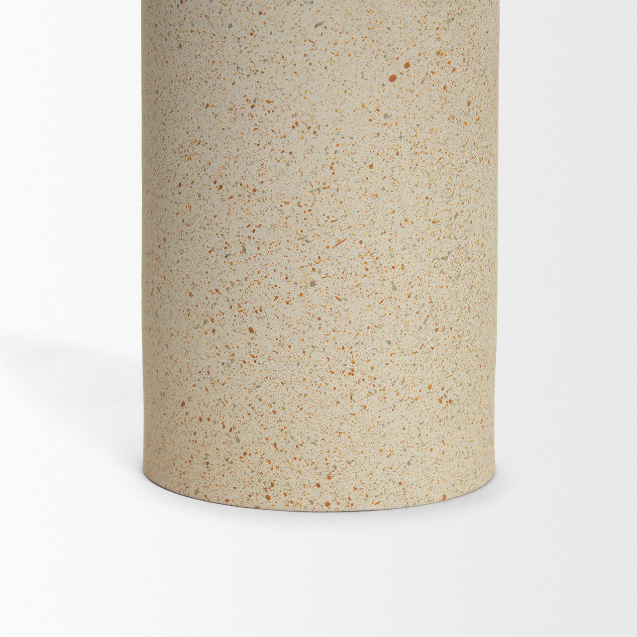 Qamra Medium Beige Textured Metal Pillar Candle Holder Candle Holder