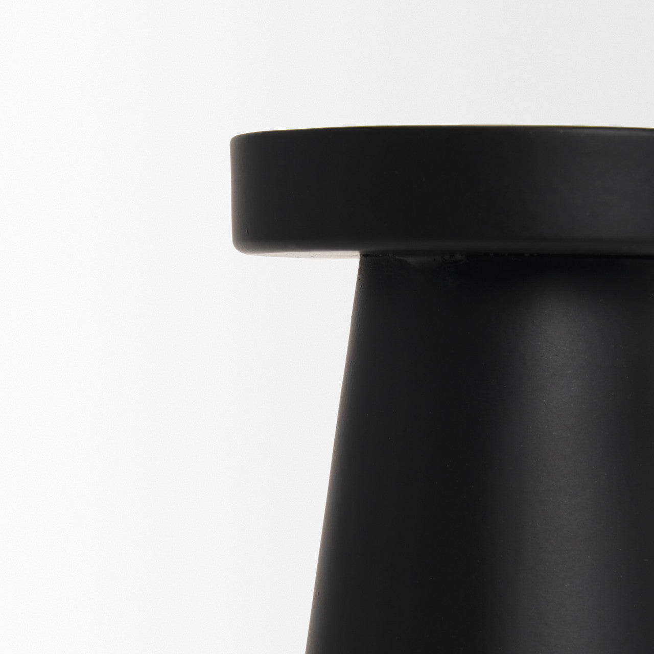 Quadir Tall Matte Black Metal Candle Holder