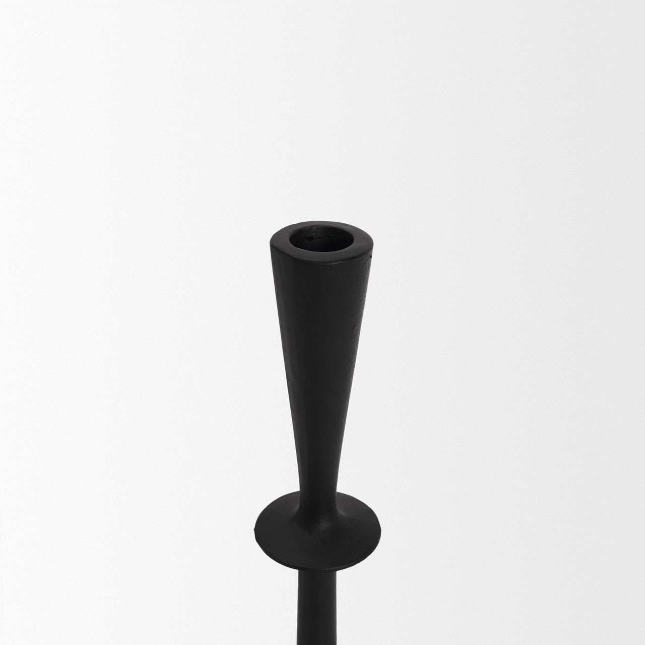Qwin Matte Black Cast Aluminum Tall Candle Holder