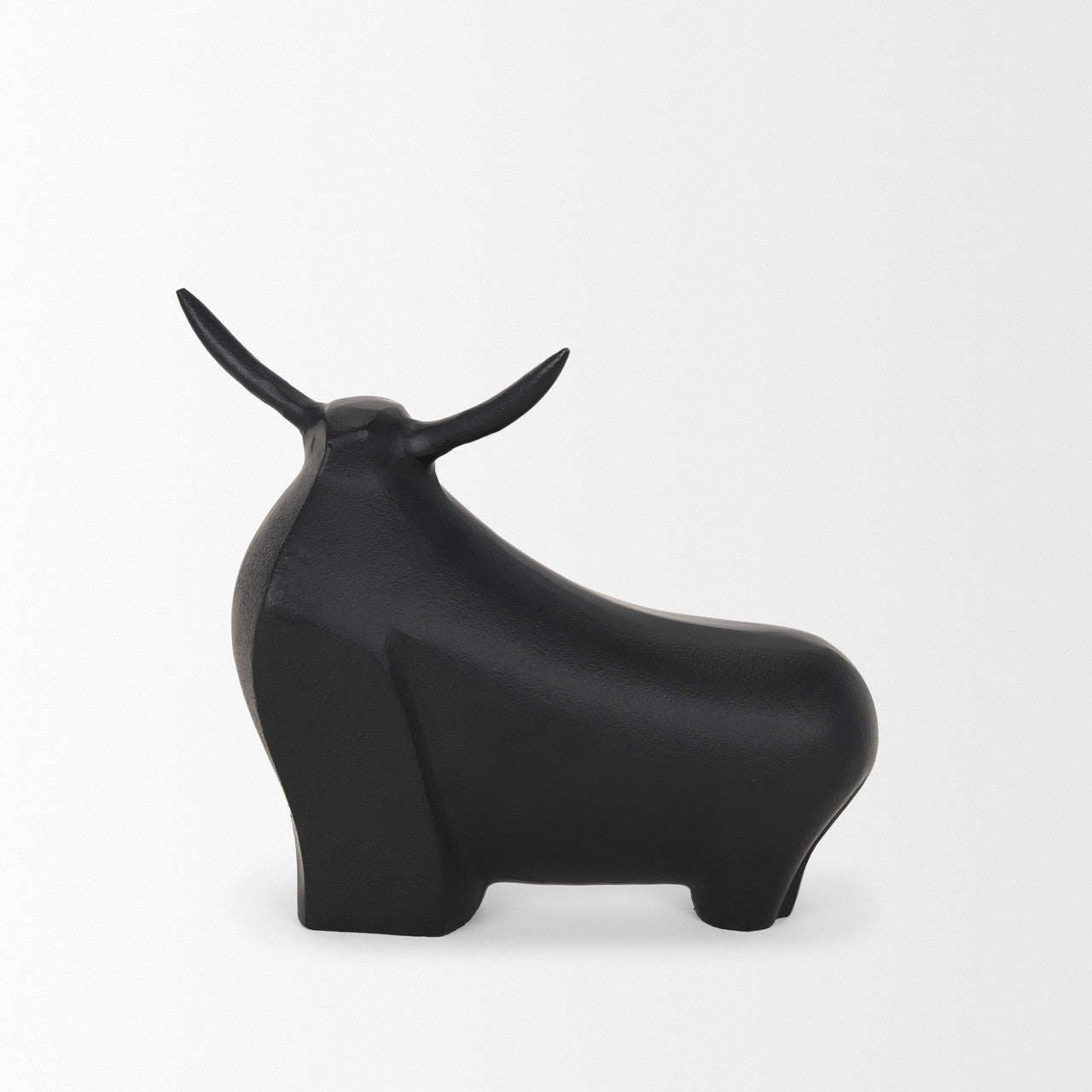 Radu Large Matte Black Metal Bull Decorative Object