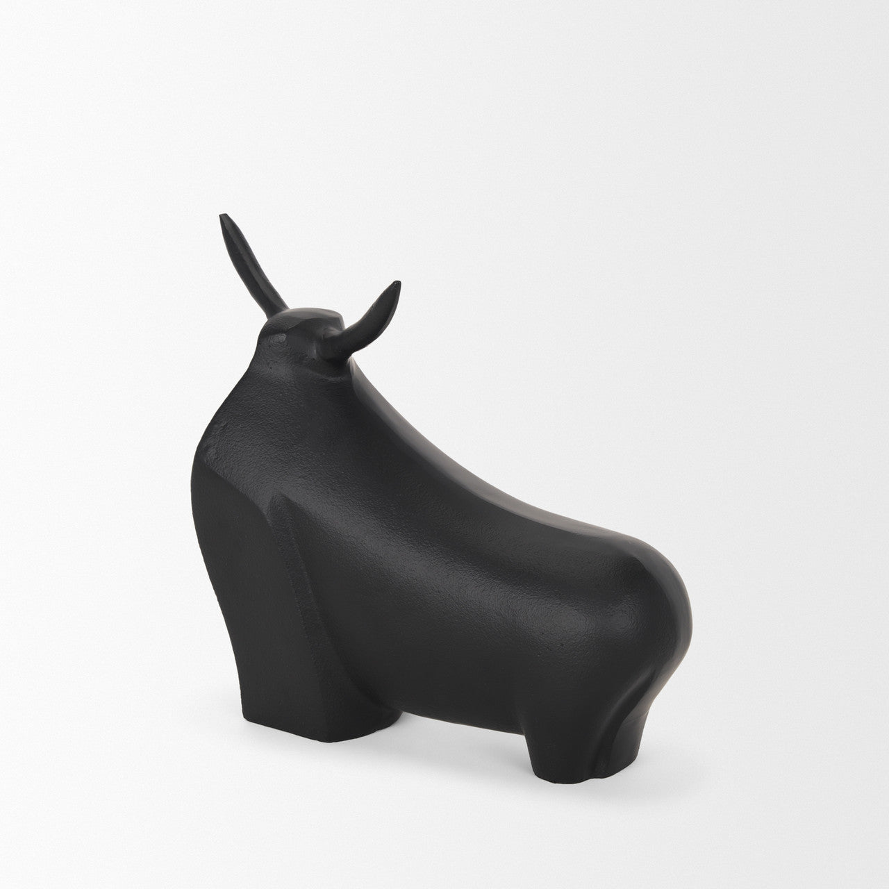 Radu Large Matte Black Metal Bull Decorative Object
