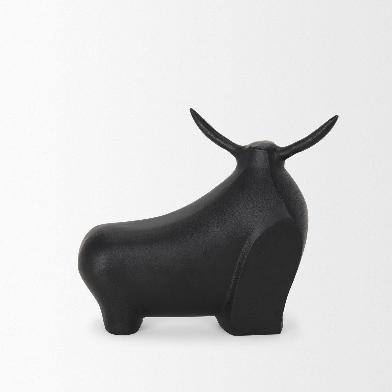 Radu Large Matte Black Metal Bull Decorative Object