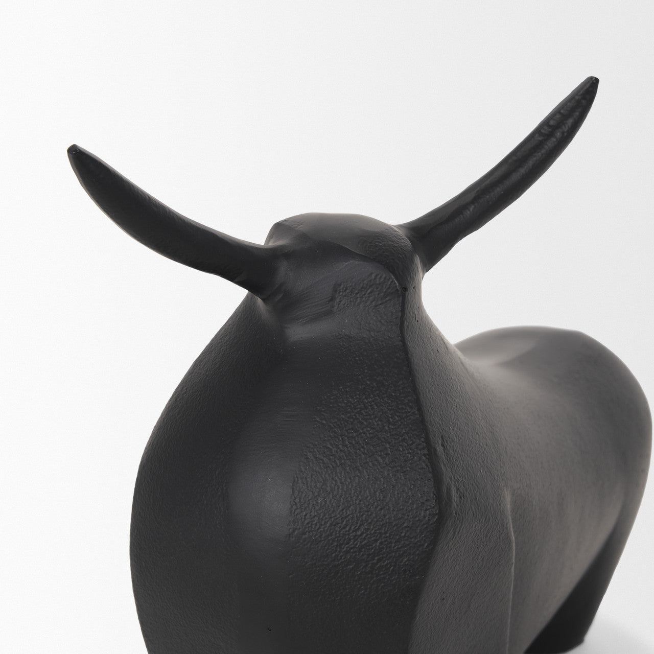 Radu Large Matte Black Metal Bull Decorative Object