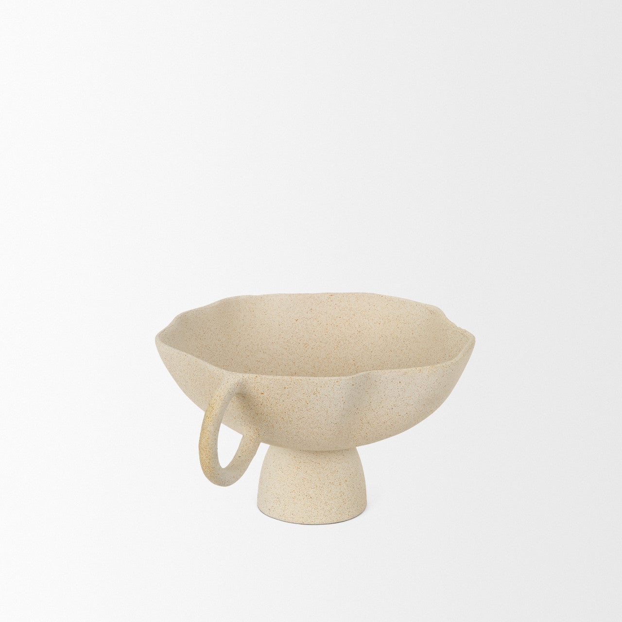 Radka Beige Textured Small Metal Decorative Bowl
