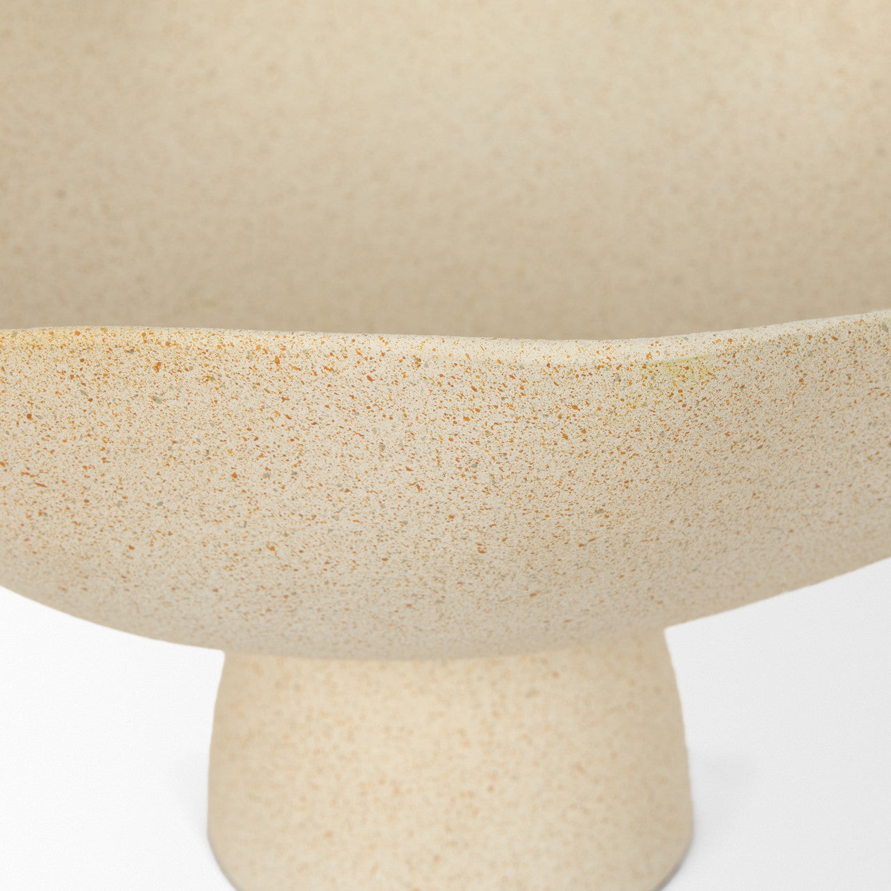 Radka Beige Textured Large Metal Decorative Bowl