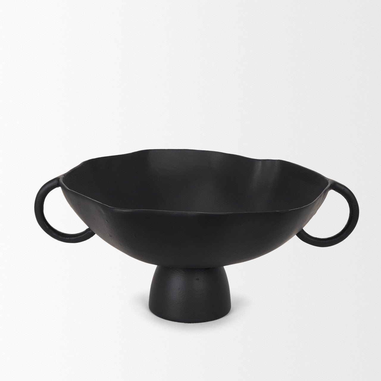 Radka Large Matte Black Metal Decorative Bowl