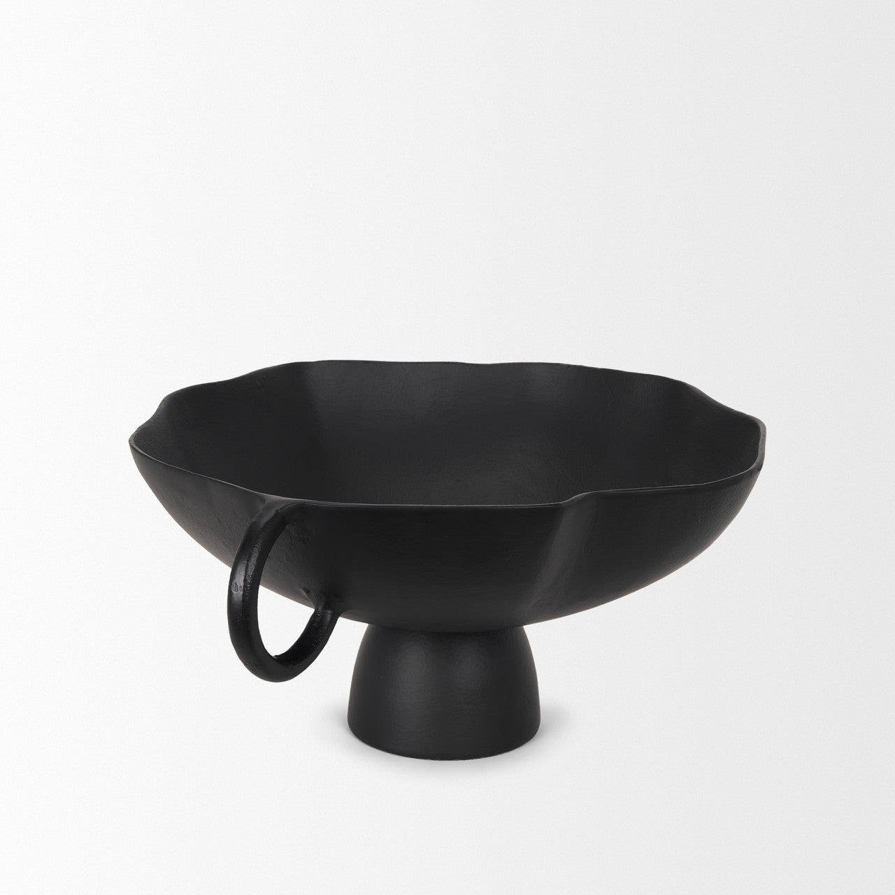 Radka Large Matte Black Metal Decorative Bowl