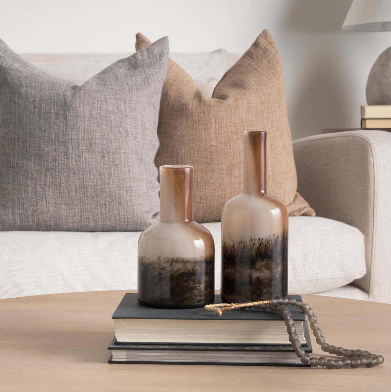 Marans Tall Amber Multi-Color Glass Vase