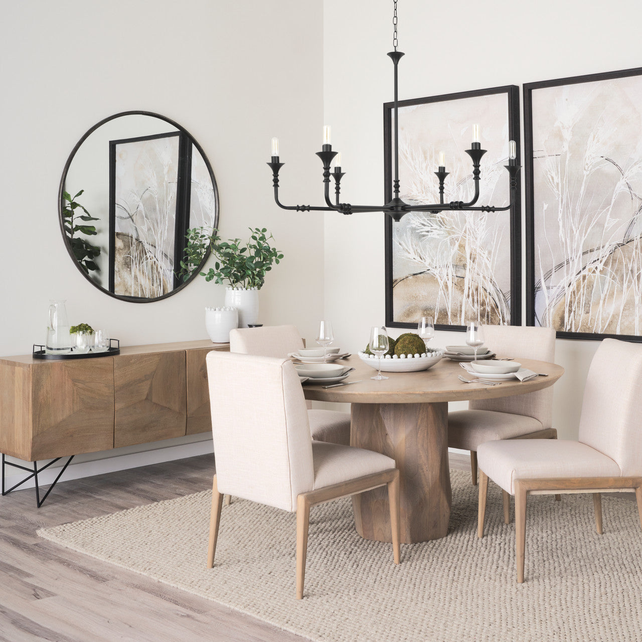 Fitzgerald 60" Light Brown Wood Dining Table